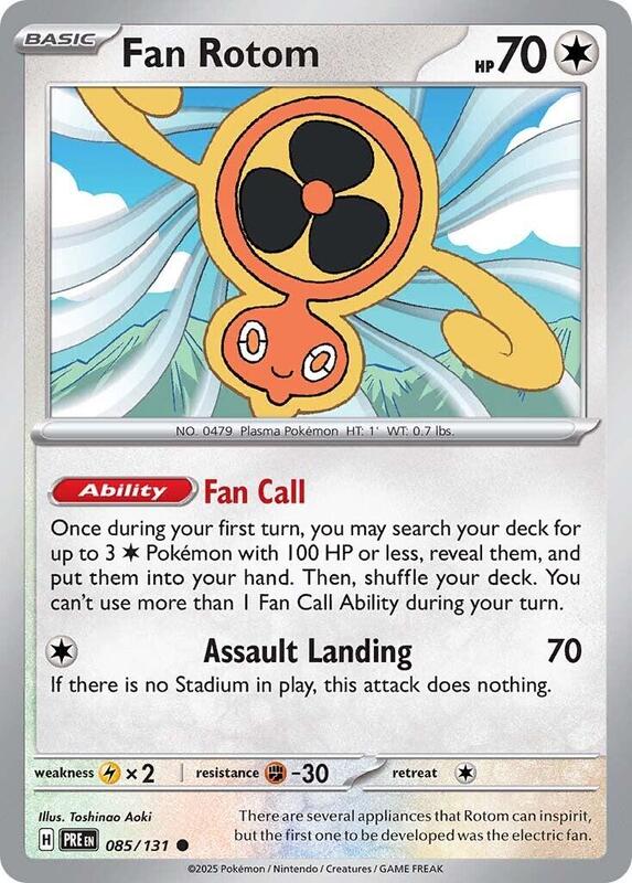 Fan Rotom Pokemon card from SV: Prismatic Evolutions