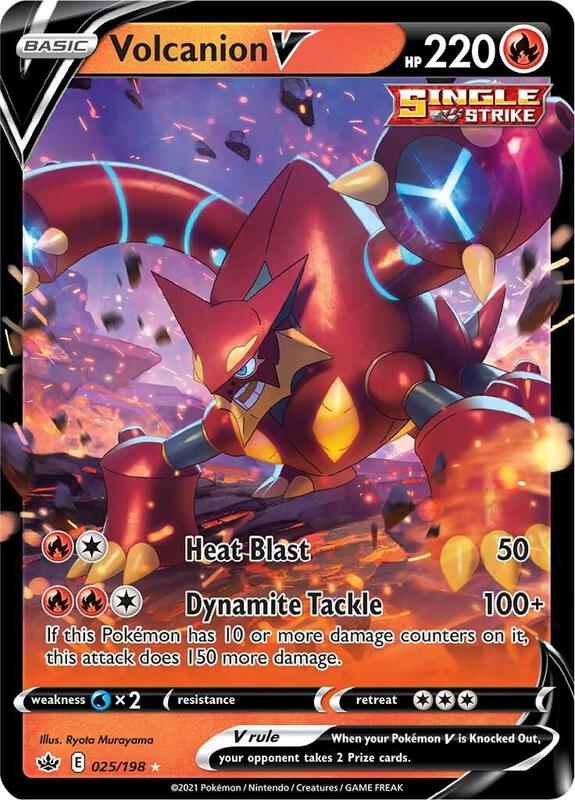 Volcanion V Pokemon card from SWSH06: Chilling Reign