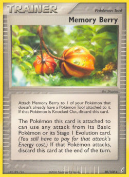 Memory Berry Pokemon card from EX Crystal Guardians