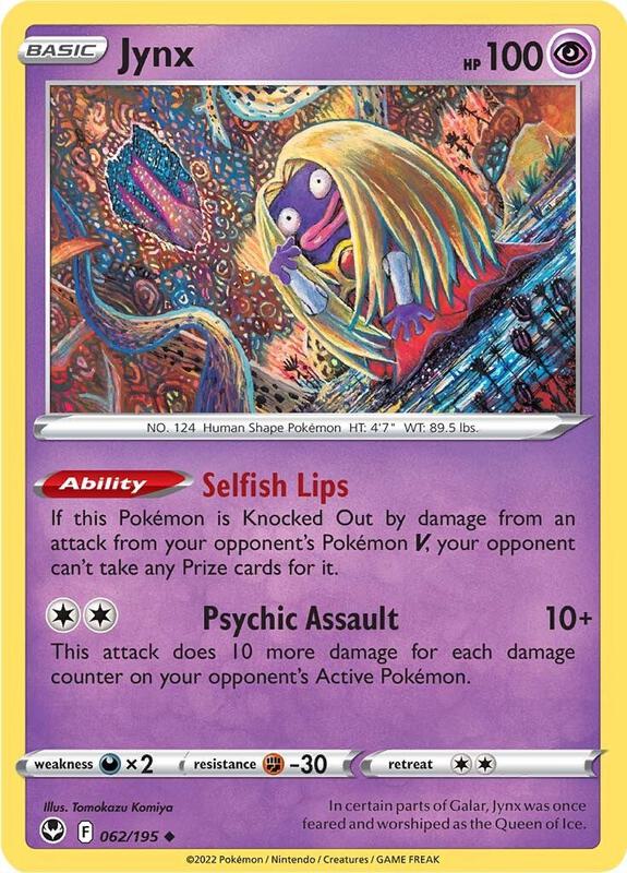 Jynx Pokemon card from SWSH12: Silver Tempest