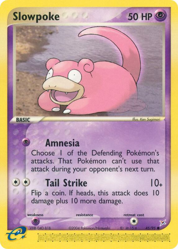 Slowpoke Pokemon card from Team Magma vs Team Aqua