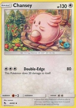 Chansey Pokemon card from Hidden Fates