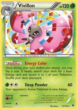 Vivillon Pokemon card from BREAKthrough