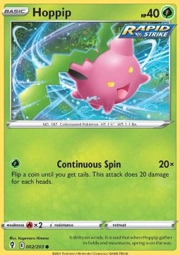 Hoppip Pokemon card from Evolving Skies