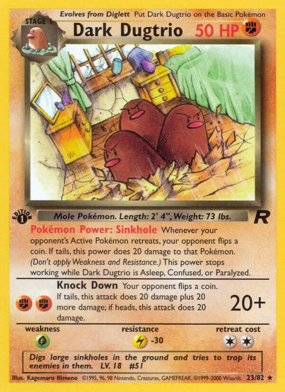 Dark Dugtrio (23) Pokemon card from Team Rocket