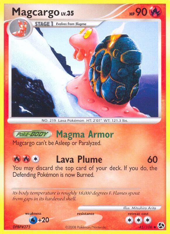 Magcargo Pokemon card from Great Encounters