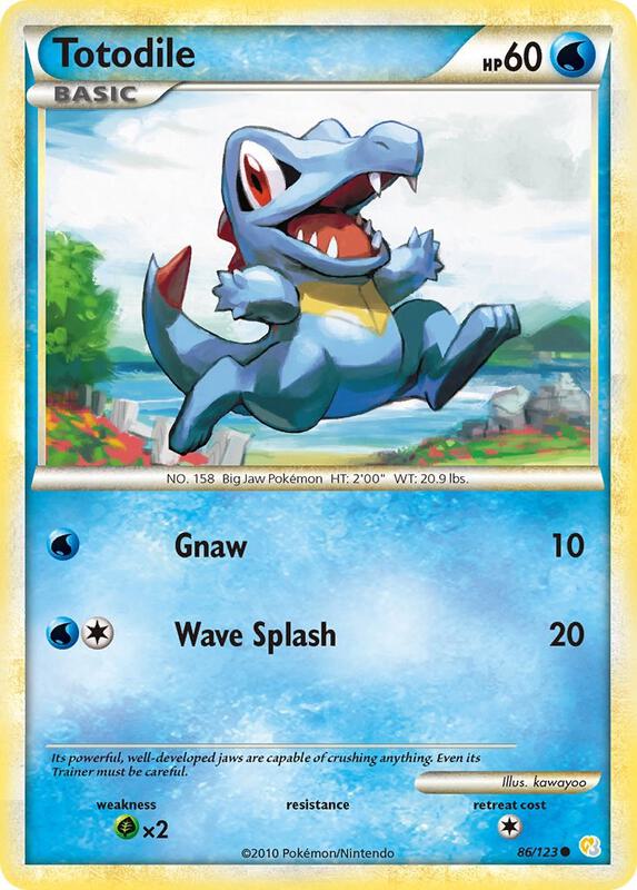 Totodile Pokemon card from HeartGold SoulSilver