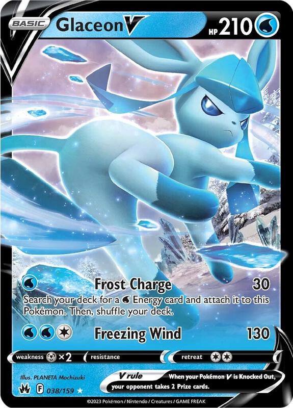 Glaceon V Pokemon card from Crown Zenith
