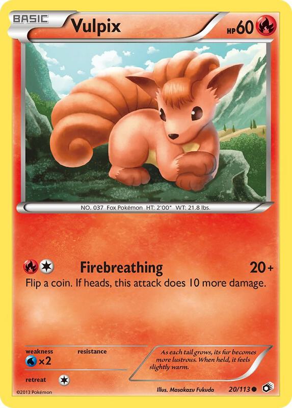 Vulpix Pokemon card from Legendary Treasures