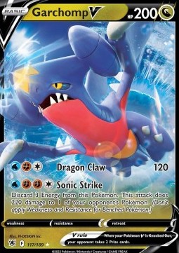 Garchomp V Pokemon card from Astral Radiance