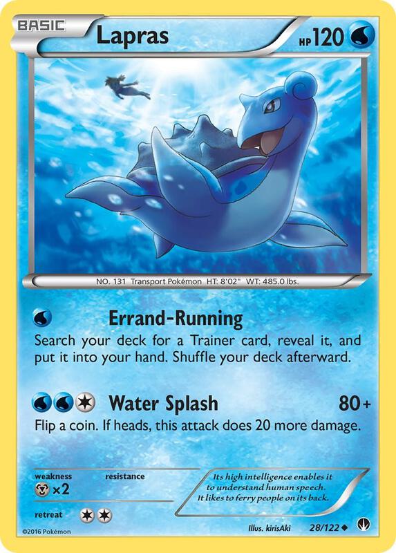 Lapras Pokemon card from XY - BREAKpoint