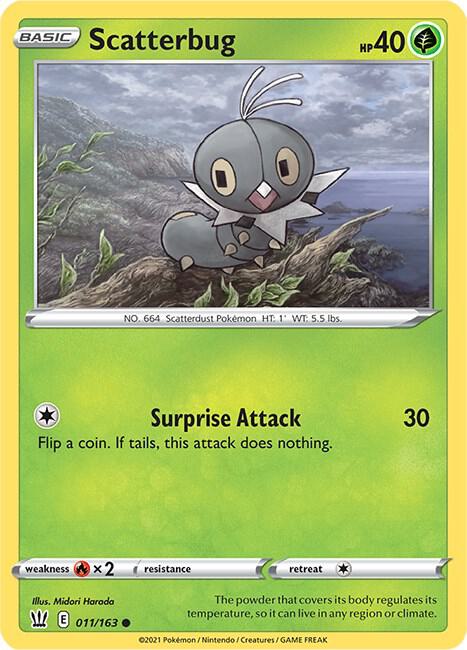 Scatterbug Pokemon card from SWSH05: Battle