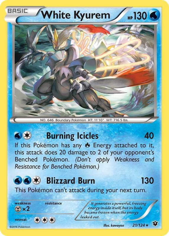 White Kyurem Pokemon card from XY - Fates Collide