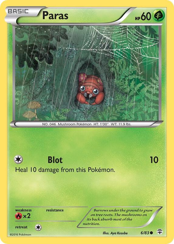 Paras Pokemon card from Generations