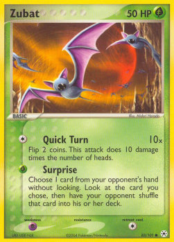 Zubat Pokemon card from EX Hidden Legends