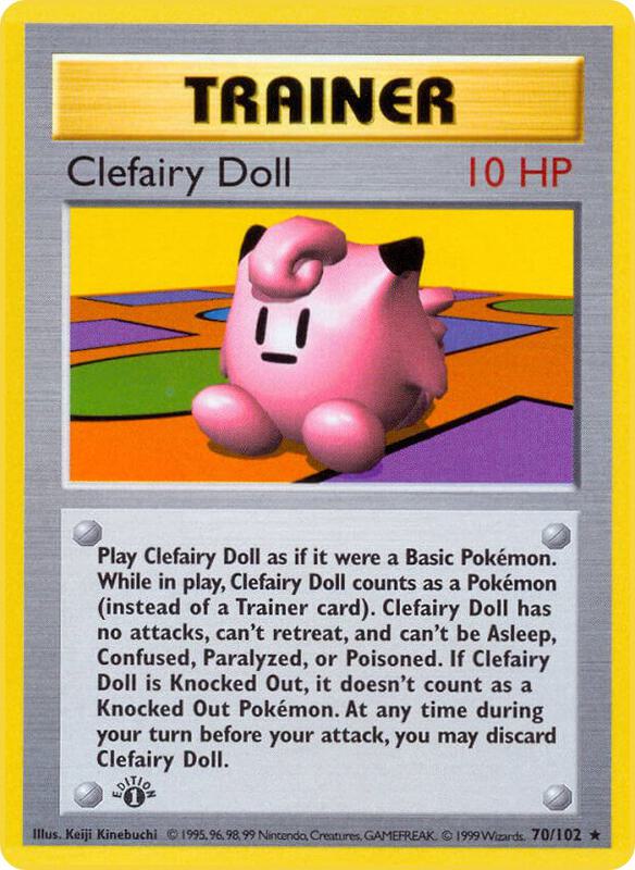 Clefairy Doll Pokemon card from Base Set (Shadowless)