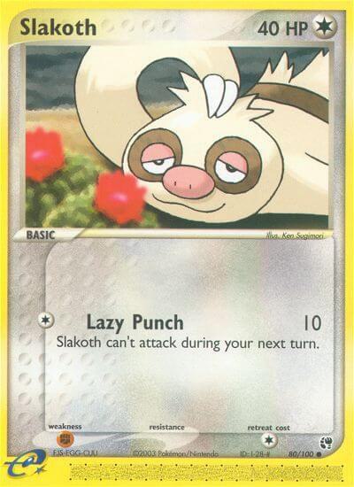 Slakoth Pokemon card from Sandstorm