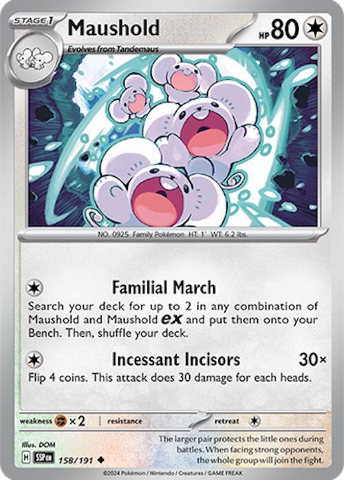 Maushold Pokemon card from SV08: Surging Sparks