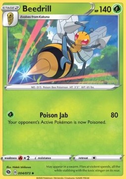 Beedrill Pokemon card from Champion's Path