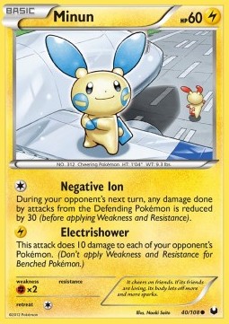 Minun Pokemon card from Dark Explorers