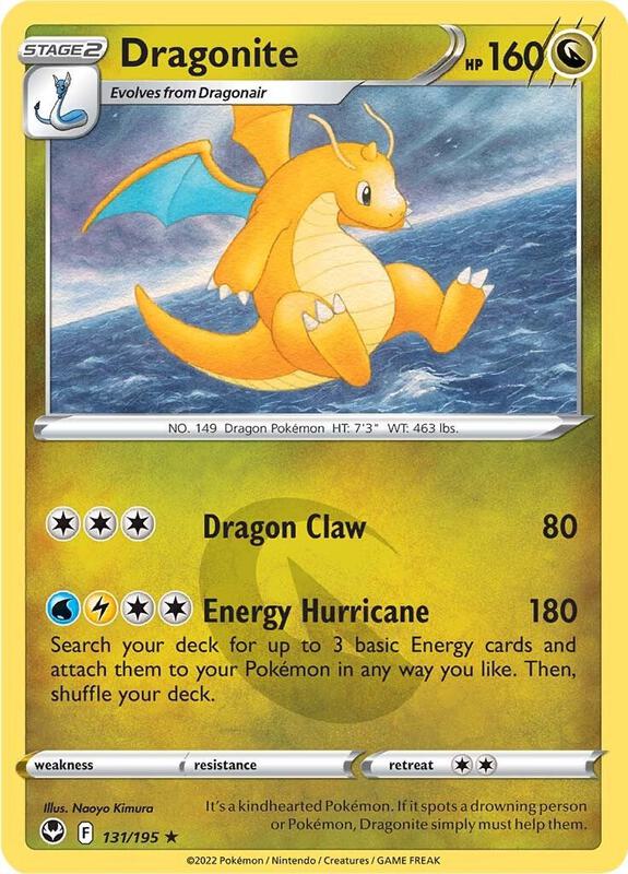 Dragonite Pokemon card from SWSH12: Silver Tempest