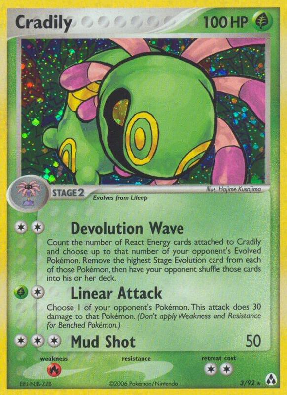 Cradily Pokemon card from Legend Maker