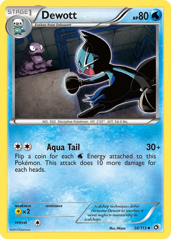 Dewott Pokemon card from Legendary Treasures