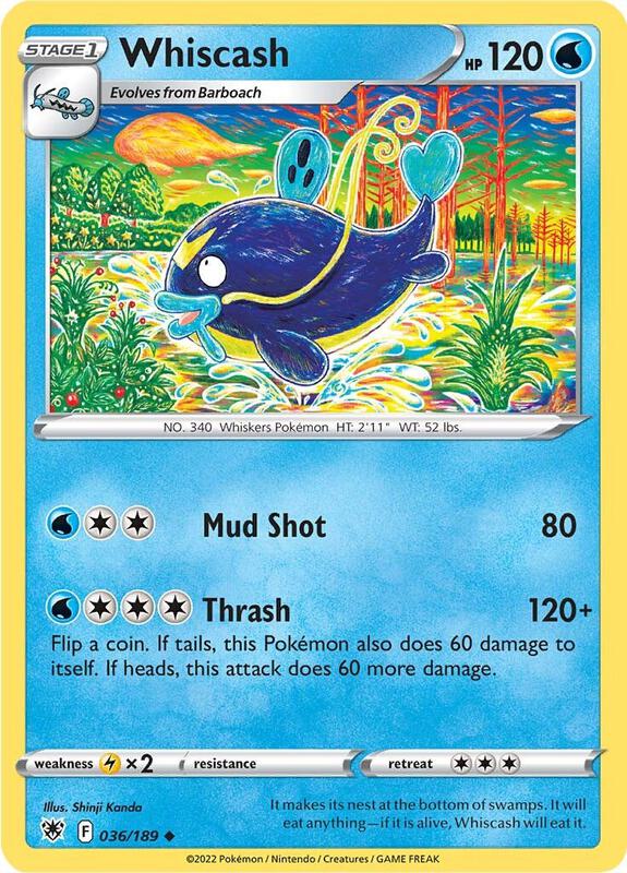 Whiscash Pokemon card from SWSH10: Astral Radiance
