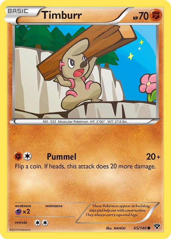 Timburr Pokemon card from XY Base Set