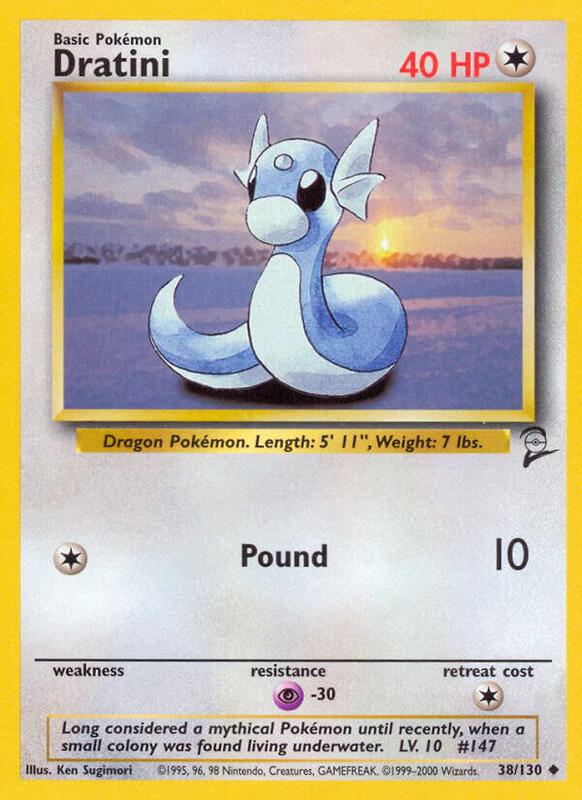 Dratini Pokemon card from Base Set 2