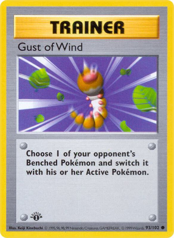 Gust of Wind Pokemon card from Base Set (Shadowless)