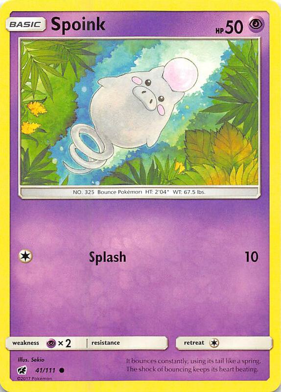Spoink Pokemon card from SM - Crimson Invasion