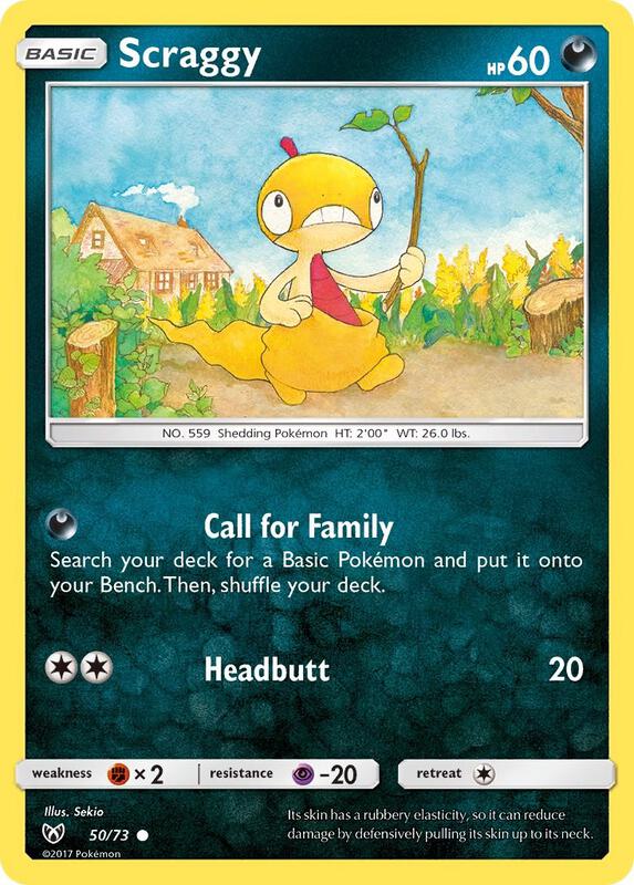 Scraggy Pokemon card from Shining Legends