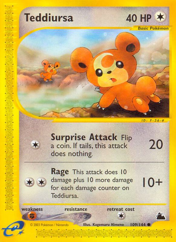 Teddiursa Pokemon card from Skyridge