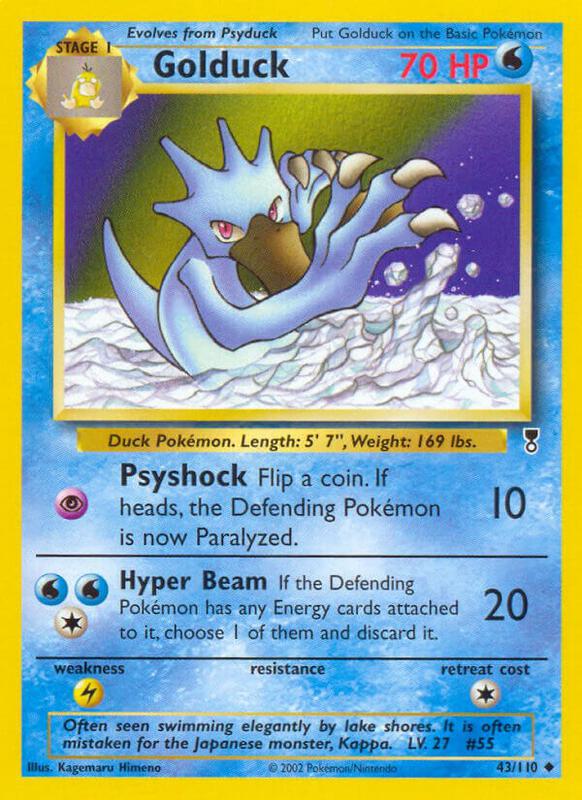 Golduck Pokemon card from Legendary Collection