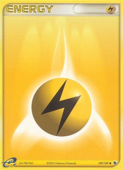 Lightning Energy Pokemon card from Ruby and Sapphire