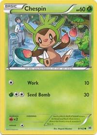 Chespin (8) Pokemon card from XY - BREAKthrough