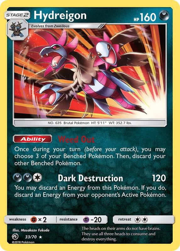Hydreigon Pokemon card from Dragon Majesty