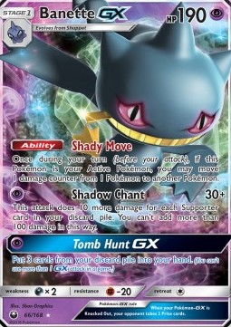 Banette GX Pokemon card from Celestial Storm