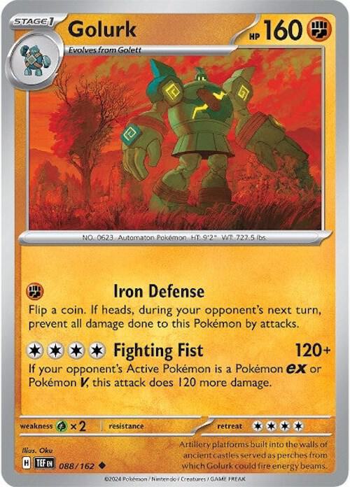 Golurk Pokemon card from SV05: Temporal Forces
