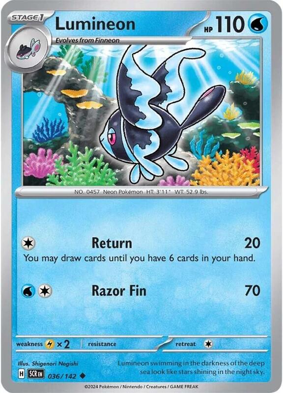 Lumineon Pokemon card from SV07: Stellar Crown