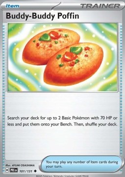 Buddy-Buddy Poffin Pokemon card from Prismatic Evolutions