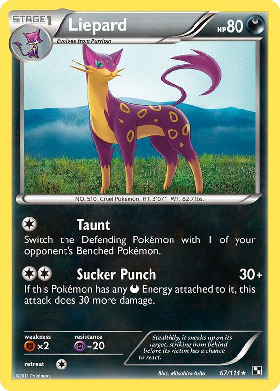 Liepard Pokemon card from Black and White