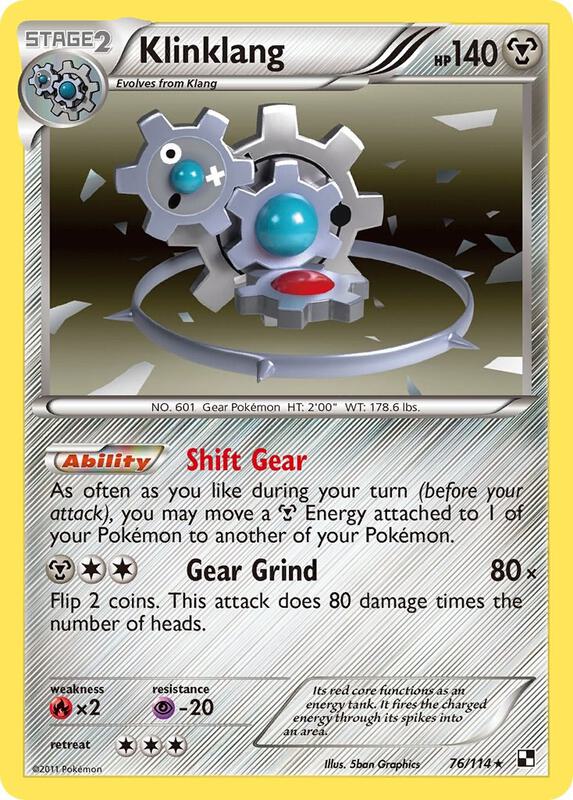 Klinklang Pokemon card from Black and White