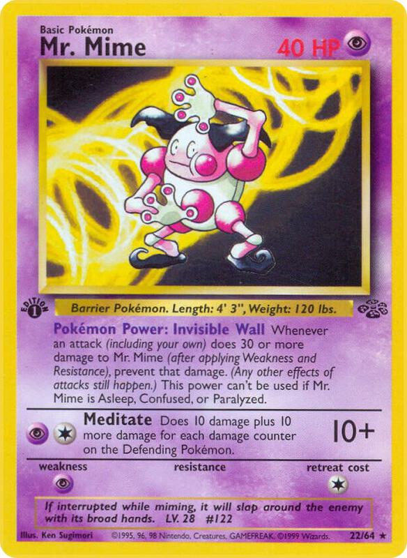 Mr. Mime (22) Pokemon card from Jungle