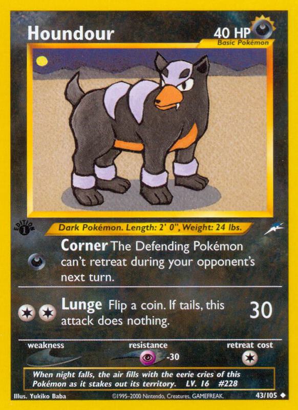 Houndour Pokemon card from Neo Destiny