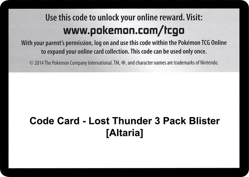 Code Card - Lost Thunder 3 Pack Blister [Altaria]