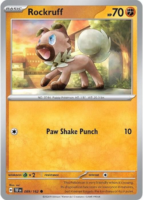 Rockruff Pokemon card from SV05: Temporal Forces