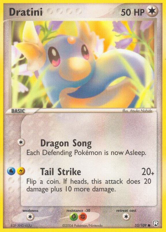 Dratini Pokemon card from Team Rocket Returns