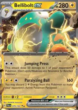 Bellibolt ex Pokemon card from Paldea Evolved